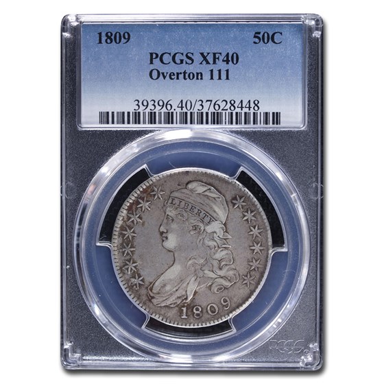 1809 Capped Bust Half Dollar XF-40 PCGS (Overton 111) 1809 Capped Bust Half Dollar XF-40 PCGS (Overton 111)
